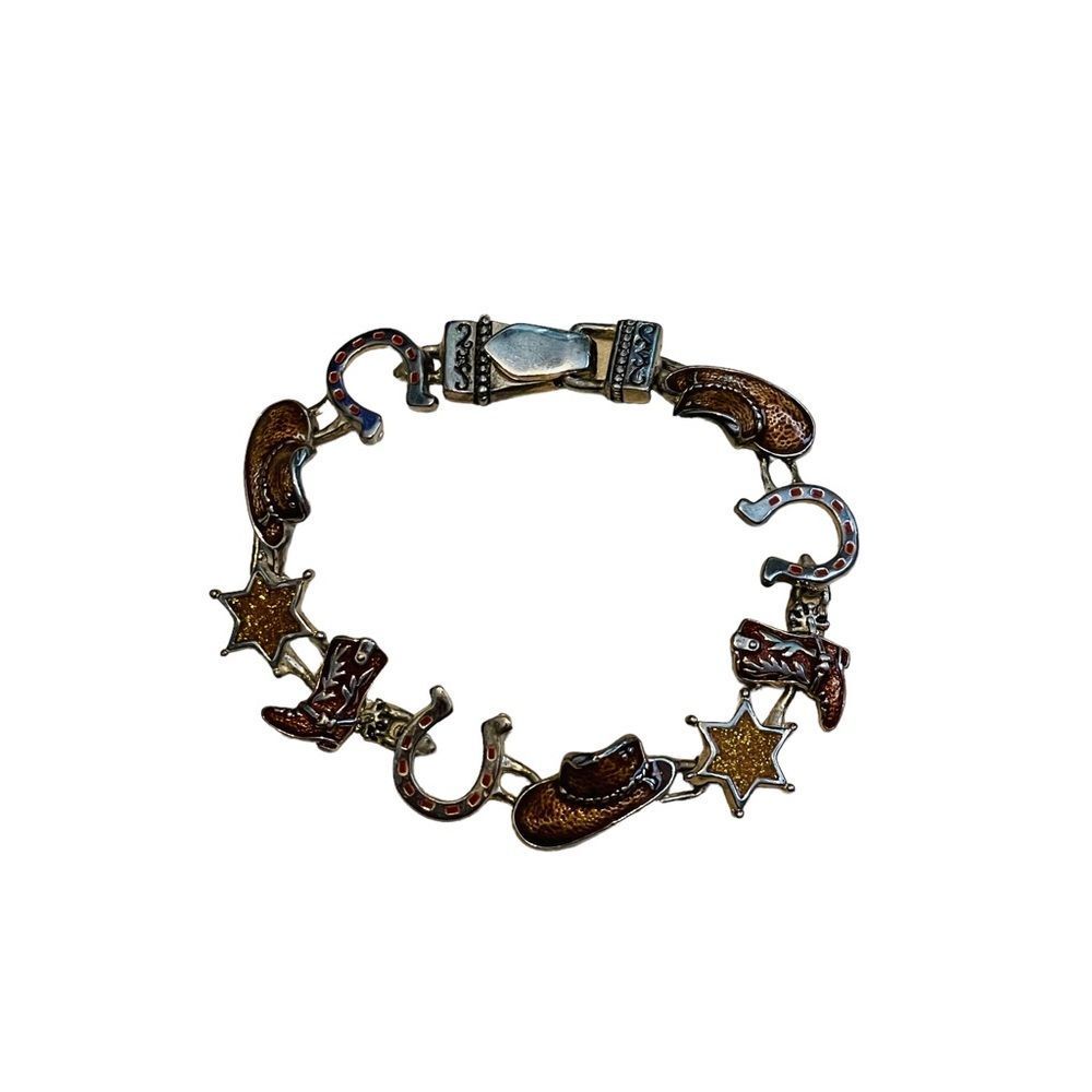 Western Theme Cowgirl Charm Bracelet